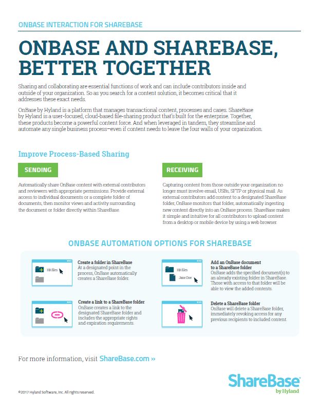 OnBase And ShareBase Better Together Kyocera Software Document Management Thumb, Hudson Imaging Systems, Kyocera, Dealer, Reseller, Oklahoma, Texas, Canon, Copier, Printer, Wide Format